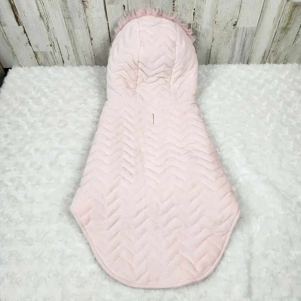 Top Paw Pink Fur Velcro Dog Coat Size Large